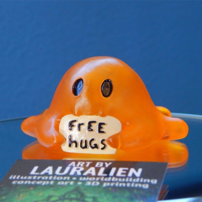 A small, handpainted figurine of SCP-999: The Tickle Slime Monster